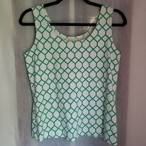 Chico's Women's Honeycomb Contemporary Tank Top Basic Net Green Size 1 US M